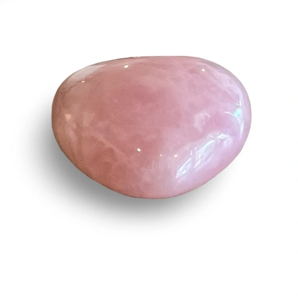 Rose Quartz Heart Shaped Polished Crystal Hand Stone